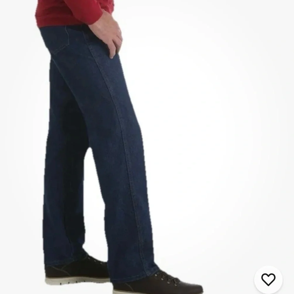 Men's Rustler Wrangler Straight Leg Jeans 100% Cotton Dark Wash 31 x 32 Cowboy‎ - Picture 3 of 11